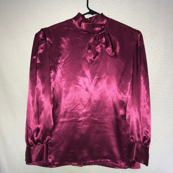 Courtney Rhodes | Tops | Vintage 98s Courtney Rhodes Maroon Blousehigh ...